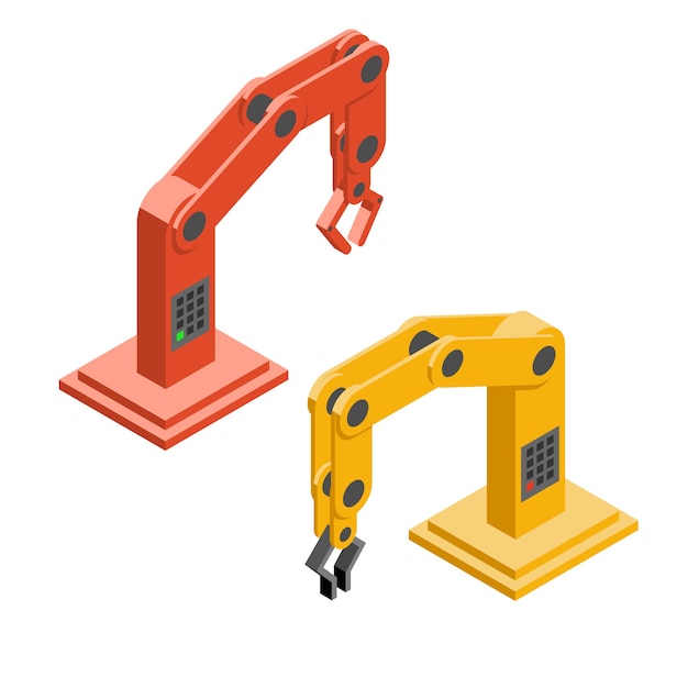 ロボットの手 産業用ロボットアーム 技術と機械 手と機械工 ベクトルイラスト 無料のベクター