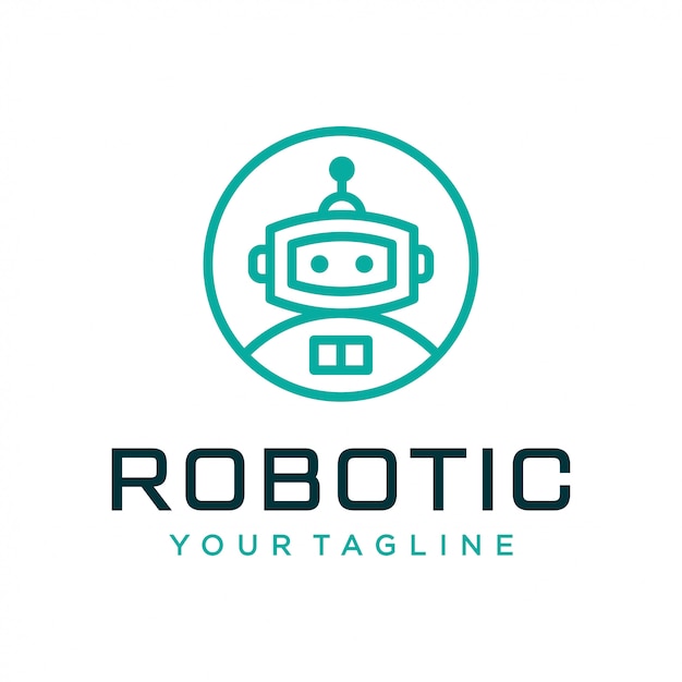 Robot Logo Design Concept Universal Robotic Logo Premium Vector