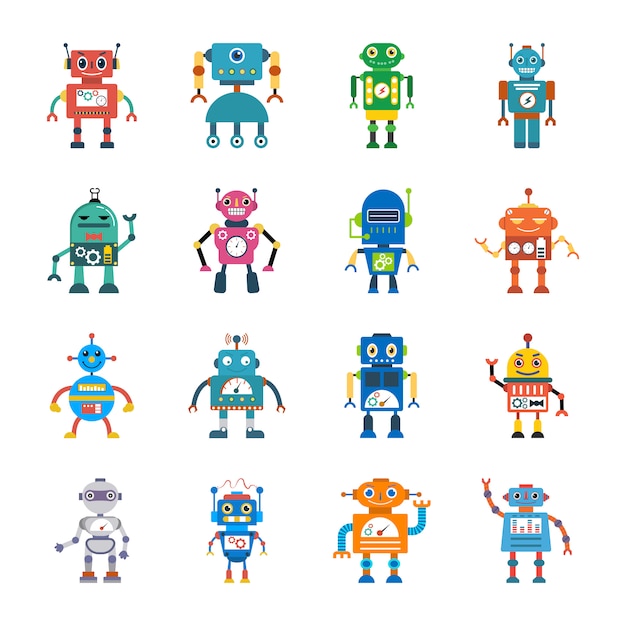 Premium Vector | Robot technology flat icons