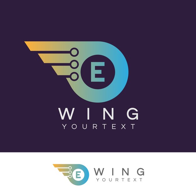 Premium Vector Robot Wings Initial Letter E Logo Design