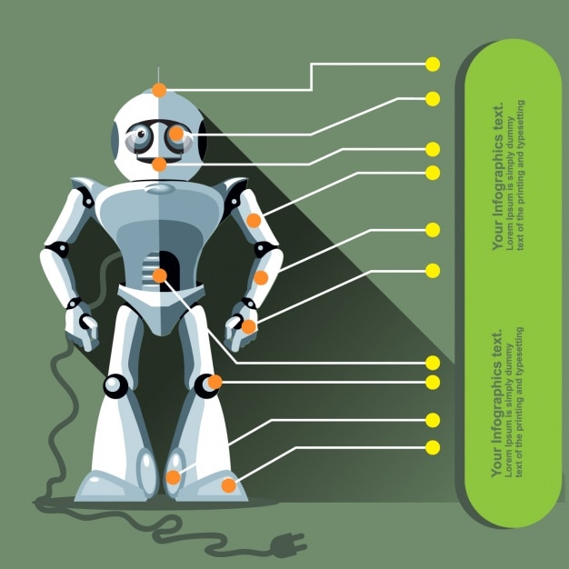 Free Vector | Robot with an infographic