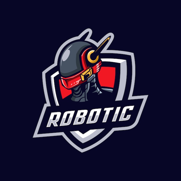 Robotic mascot logo | Premium Vector