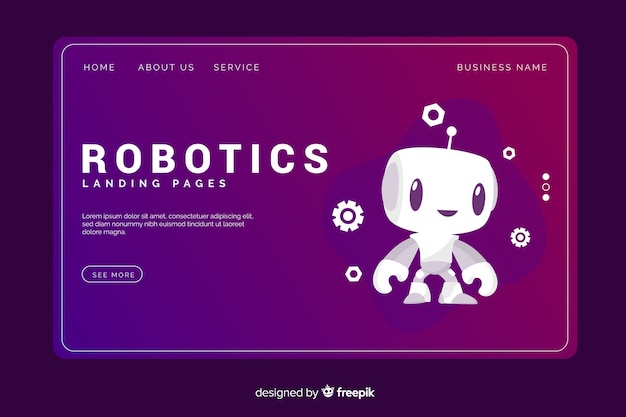 robotics-technology-landing-page-template-free-vector