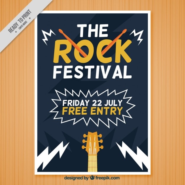 Free Vector | Rock festival poster