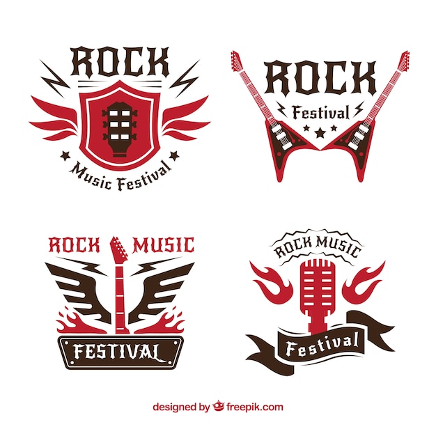 Download Free Rock Logo Collection With Flat Design Free Vector Use our free logo maker to create a logo and build your brand. Put your logo on business cards, promotional products, or your website for brand visibility.