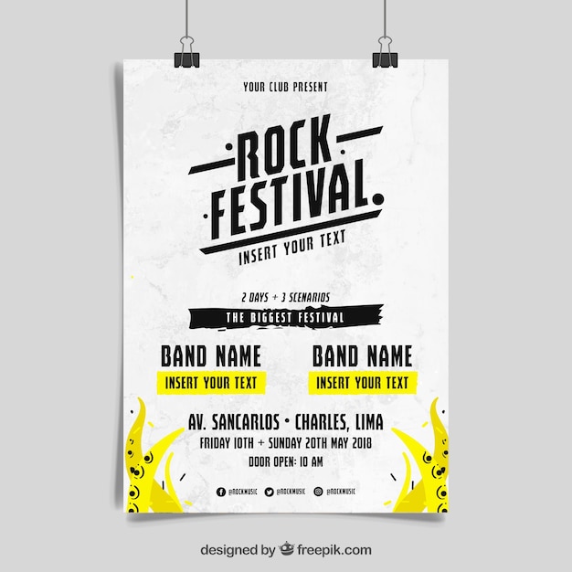 Free Vector Rock N Roll Music Poster Concept Create amazing posters without special design skills using the online editor crello. rock n roll music poster concept