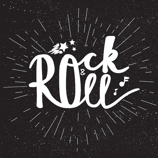Premium Vector | Rock and roll lettering