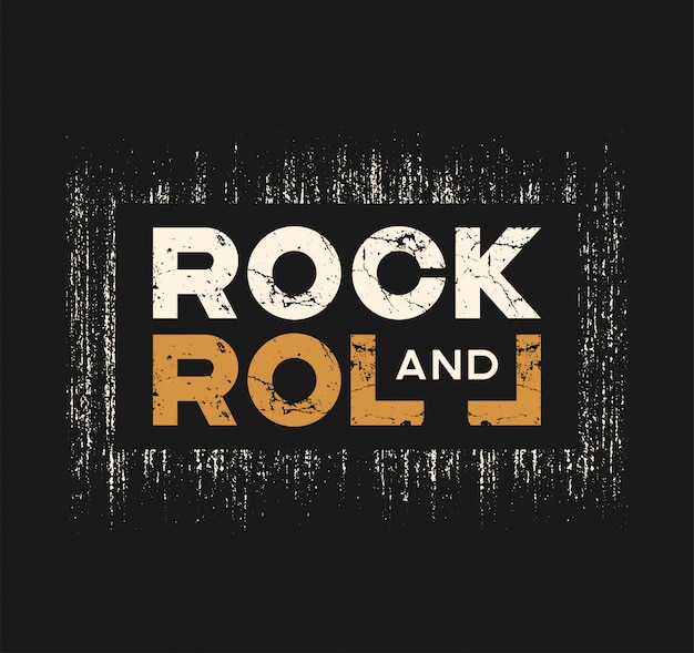 Premium Vector Rock And Roll Tshirt And Apparel Design With Grunge Effect And