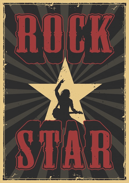 Rock star grunge poster | Free Vector