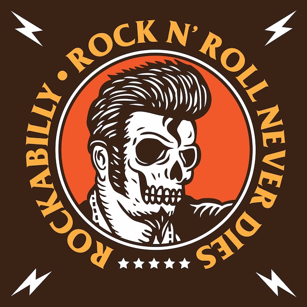 Download Free Rockabilly Skull Emblem Premium Vector Use our free logo maker to create a logo and build your brand. Put your logo on business cards, promotional products, or your website for brand visibility.