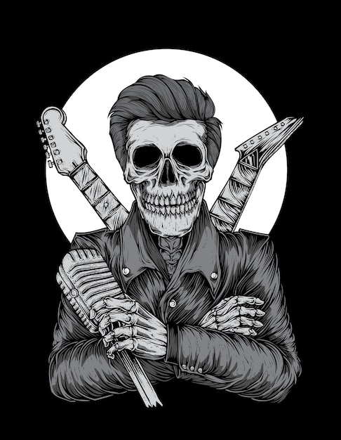 Premium Vector | Rocker skull