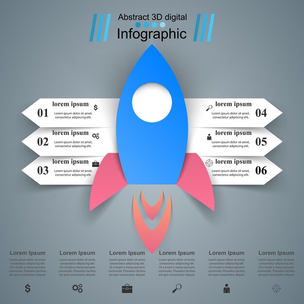 Premium Vector | Rocket icon. abstract illustration infographic.