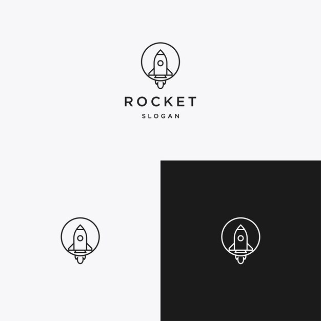 Premium Vector | Rocket logo icon flat design template