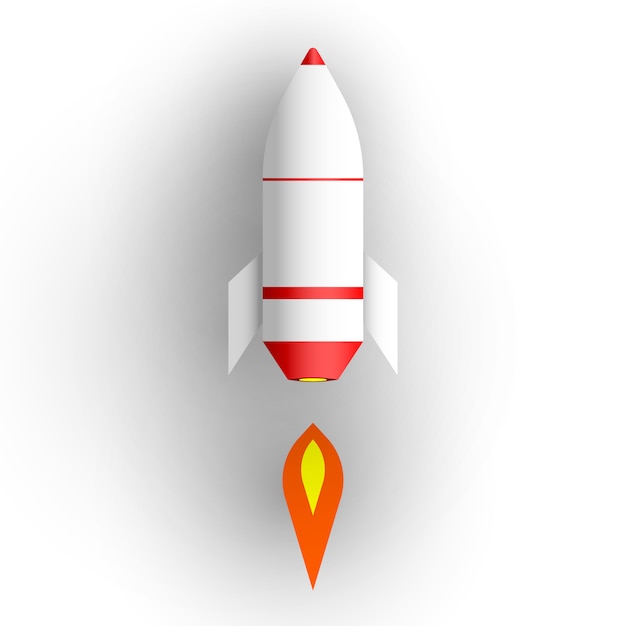 Premium Vector | Rocket on white background.