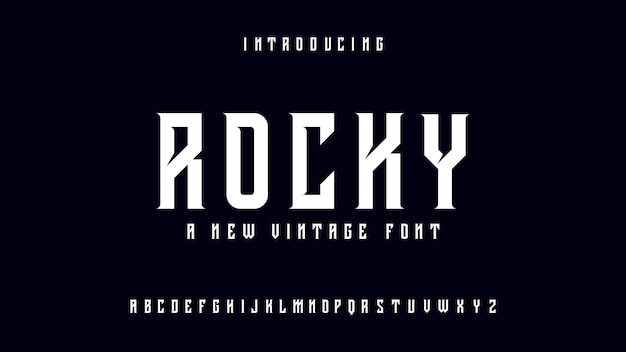 Premium Vector | Rocky vintage font