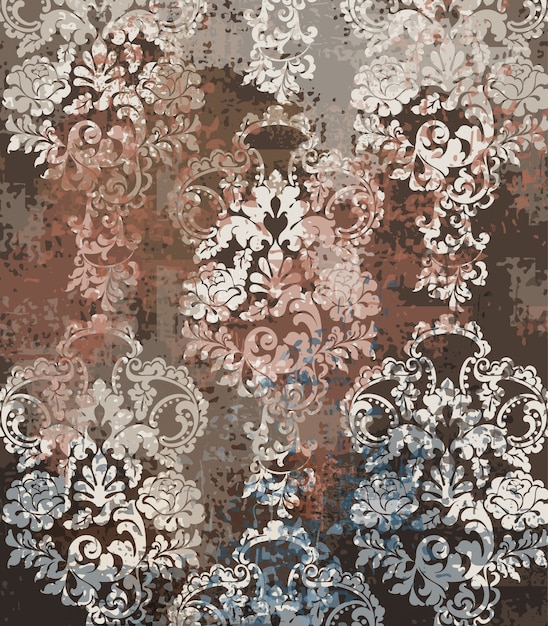 Premium Vector | Rococo texture pattern