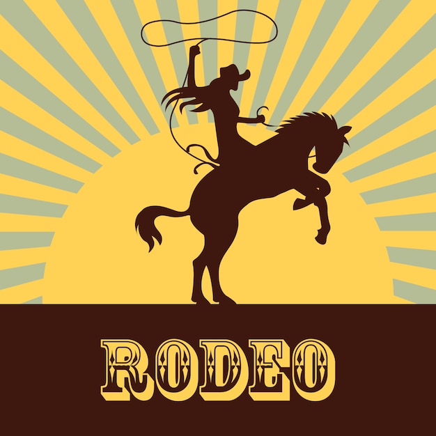 Rodeo background with woman Vector | Premium Download