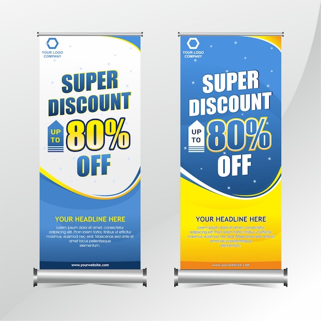 Premium Vector | Roll up banner template