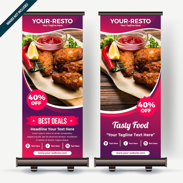 Roll up banner with colorfull gradient Premium Vector