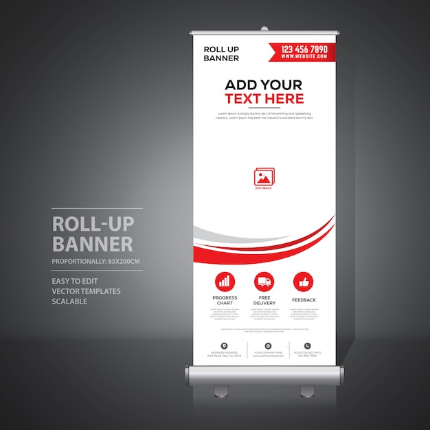 Premium Vector | Roll up banner