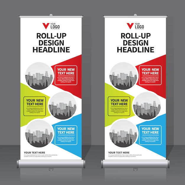 Roll up banner  Vector Premium Download