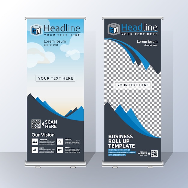 Free Vector Roll Up Template Design