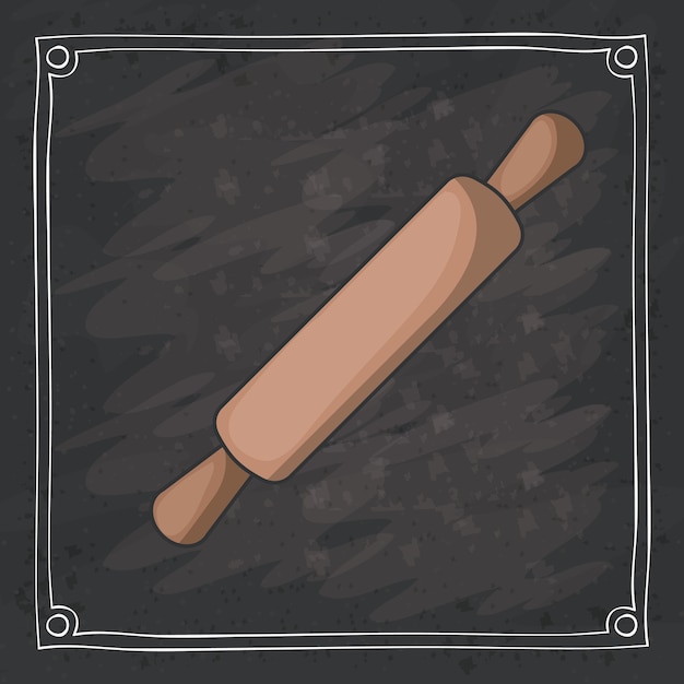 Rolling pin of bakery instrument design Premium Vector