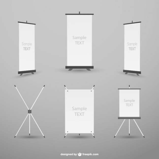 Download Free Vector Rollup Mockup Collection Yellowimages Mockups