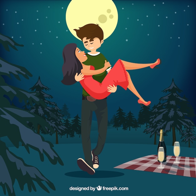 Romantic Couple Illustration Free Vector 9154