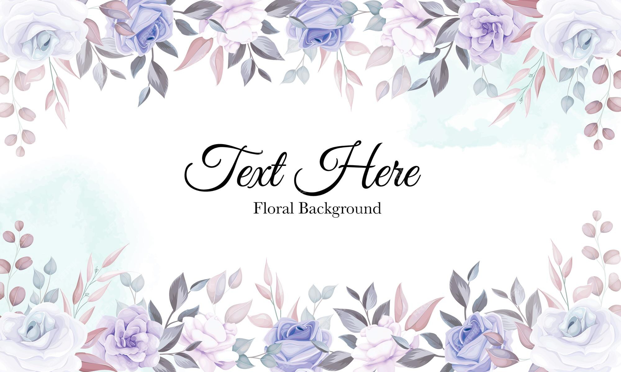 Premium Vector | Romantic flower background with purple flower decoration