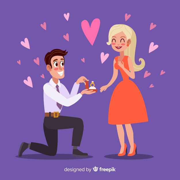 Romantic proposal concept | Free Vector