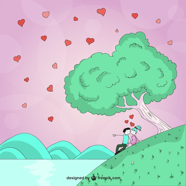 Romantic Valentine drawing