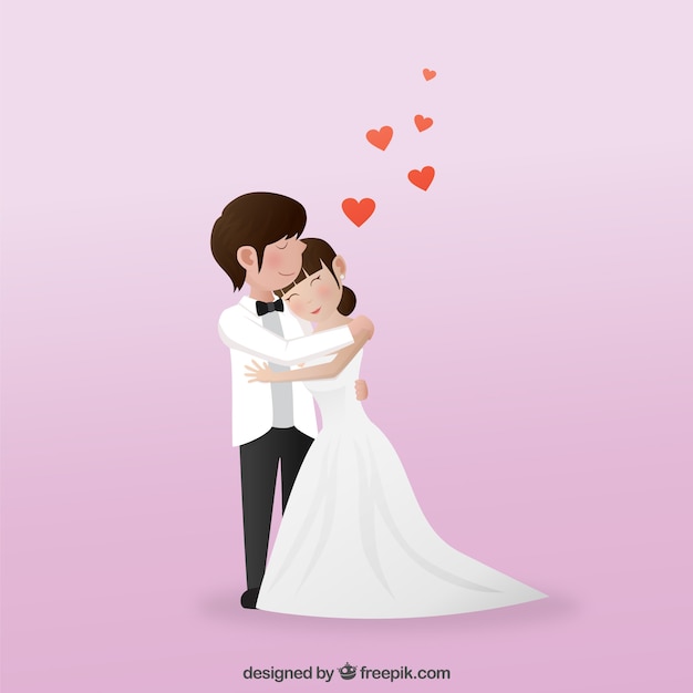 Free Vector | Romantic wedding couple