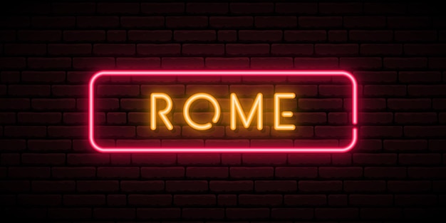 Premium Vector | Rome italy neon sign