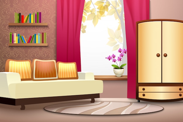 Room cartoon interior Vector | Free Download