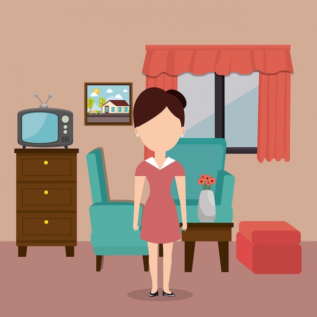 Room service woman working in the hotel Free Vector