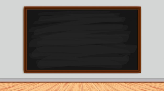 Premium Vector | Room with blackboard on the wall