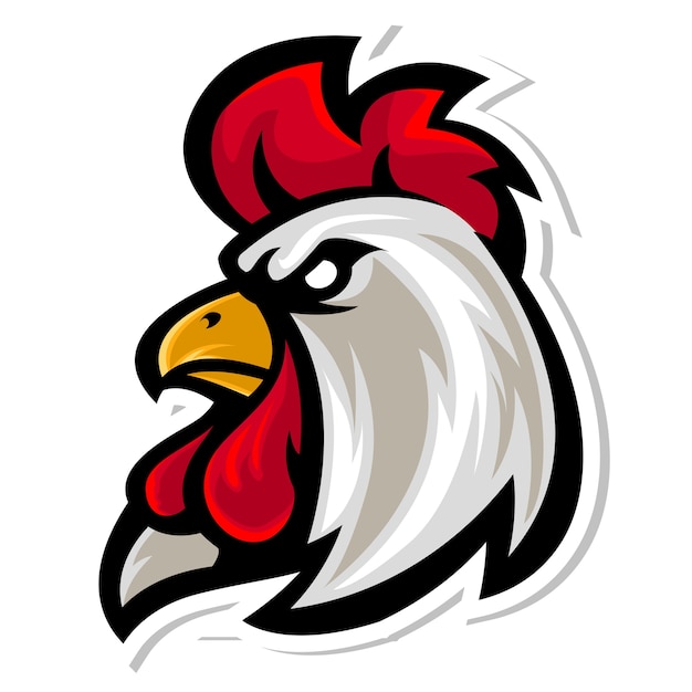 Premium Vector Rooster Head Mascot Logo