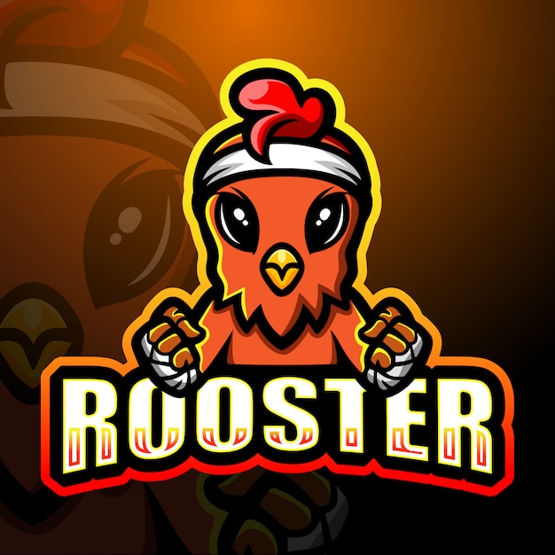 Premium Vector | Rooster mascot esport logo design