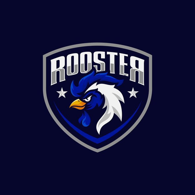 Rooster mascot sport logo design Premium Vector