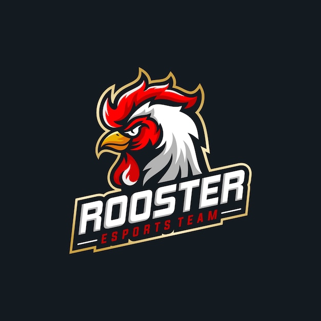 Rooster mascot sport logo design | Premium Vector