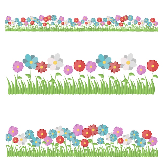 Premium Vector | Rose, carnation, dahlia, chamomile,tulip, iris ...