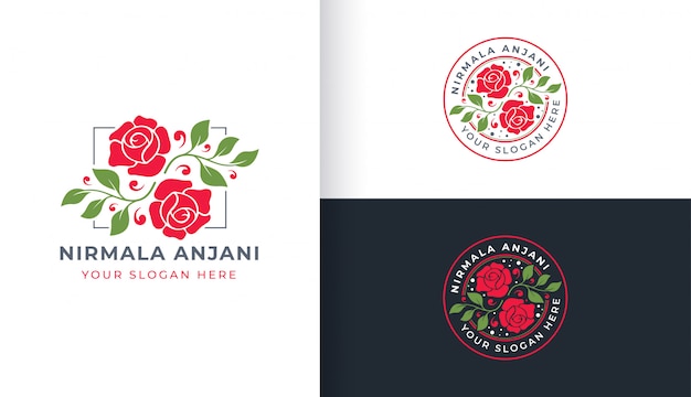 Download Free Rose Flower Logo With Circle Badge Template Premium Vector Use our free logo maker to create a logo and build your brand. Put your logo on business cards, promotional products, or your website for brand visibility.