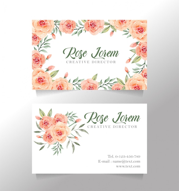 Download Rose flower name card Vector | Premium Download