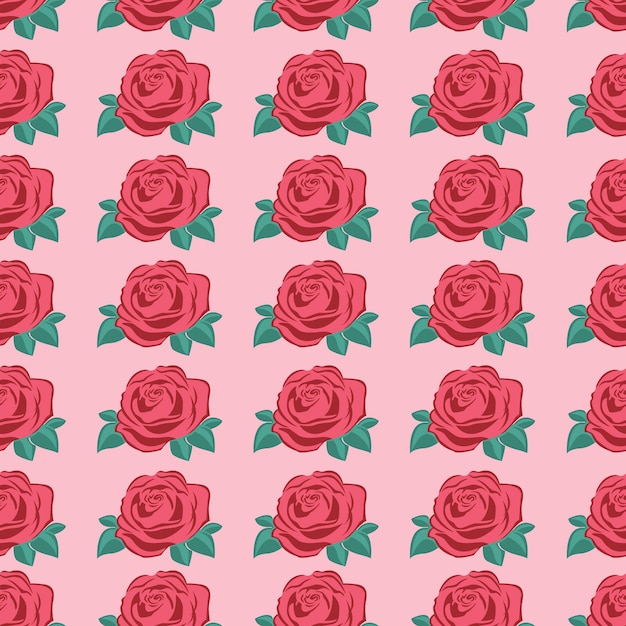 Premium Vector Rose Flower Seamless Pattern 