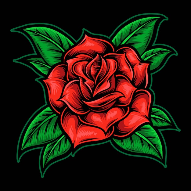 Download Premium Vector | Rose flower tattoo style