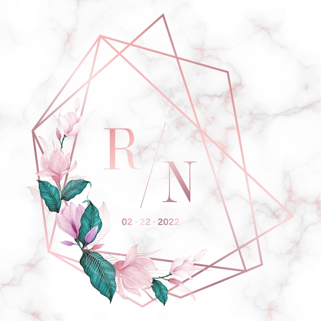 Download Free Download Free Rose Gold Geometric Frame With Flower On Marble Use our free logo maker to create a logo and build your brand. Put your logo on business cards, promotional products, or your website for brand visibility.
