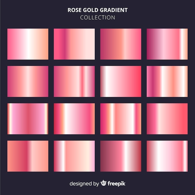 Free Vector | Rose gold gradient set