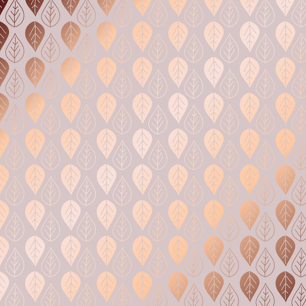 Premium Vector | Rose gold leaf pattern background