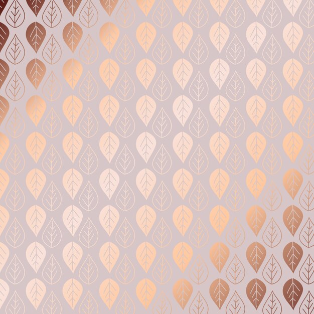 Premium Vector | Rose gold leaf pattern background